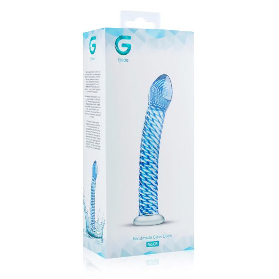 Gildo Glass No. 5 - Spiral Glass Dildo (Clear-Blue)