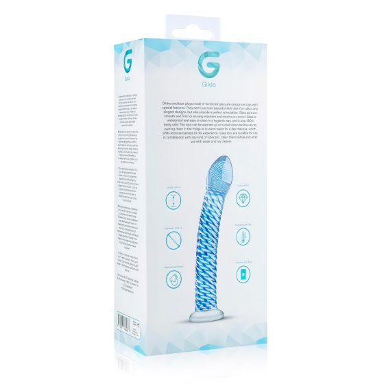 Gildo Glass No. 5 - Spiral Glass Dildo (Clear-Blue)