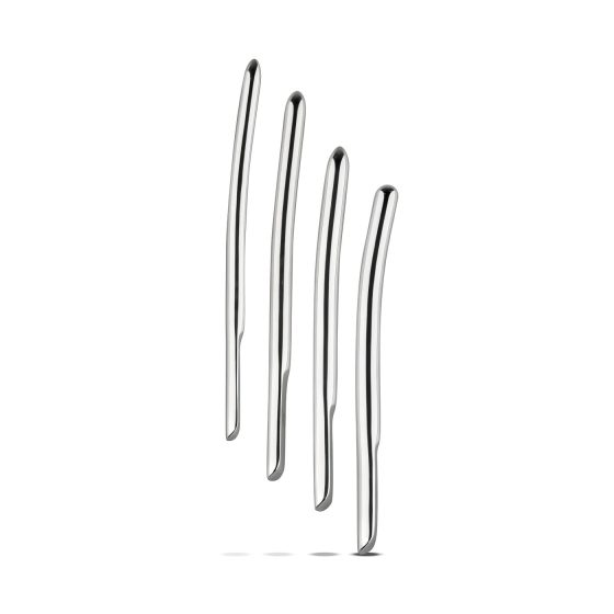 SINNER 176 - Curved Steel Urethral Dilator Dildo Set (4 pcs) - Advanced