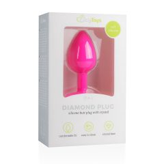 / Easytoys Diamond Small - anal plug (pink-white)