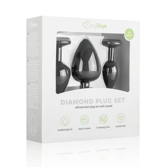 Easytoys Diamond - anal plug set (black)