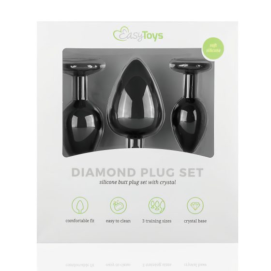 Easytoys Diamond - anal plug set (black)