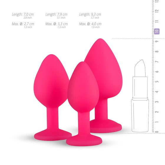 Easytoys Diamond - anal plug set (pink)