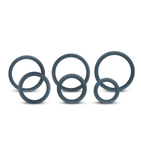 Boners Silicone Cock Ring Set - 6pcs (Gray)