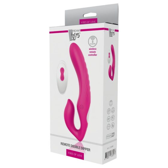 Vibes of Love Dipper - Rechargeable, Radio-Controlled Clitoral Vibrator (Pink)