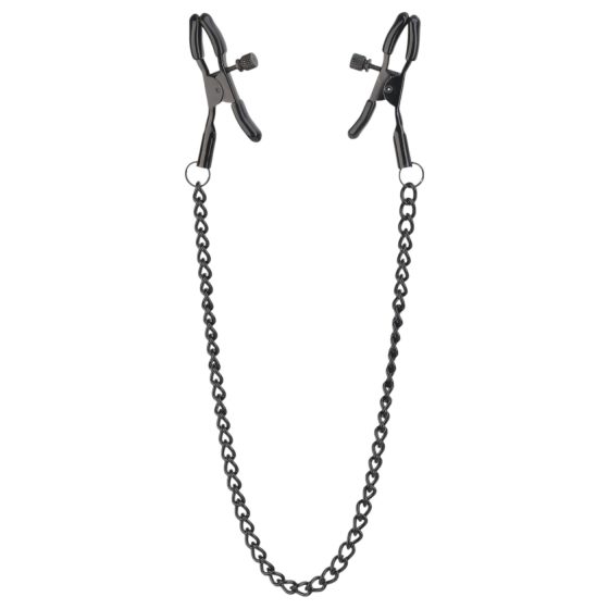 Blaze Deluxe - Metal Nipple Clamps with Chain (Black)