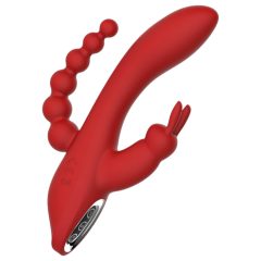   Red Revolution Hera - Rechargeable, Waterproof Triple-Point Vibrator (Red)