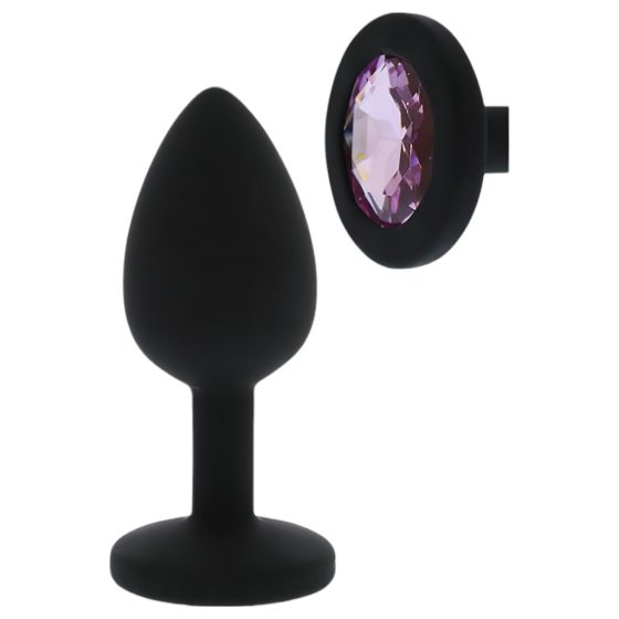 All Time Favorites - Purple Stone Silicone Anal Dildo (Black)