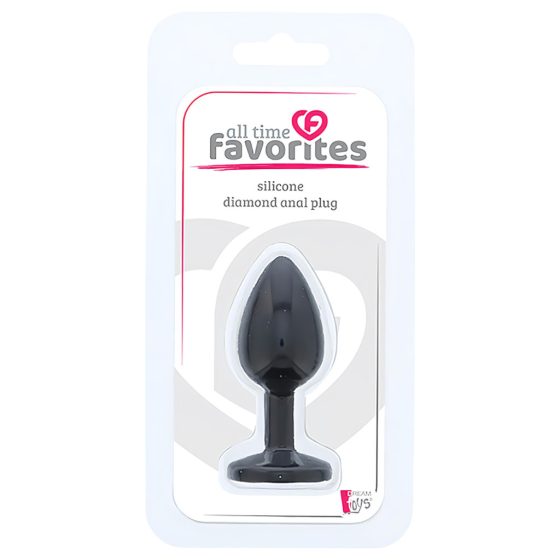 All Time Favorites - Purple Stone Silicone Anal Dildo (Black)