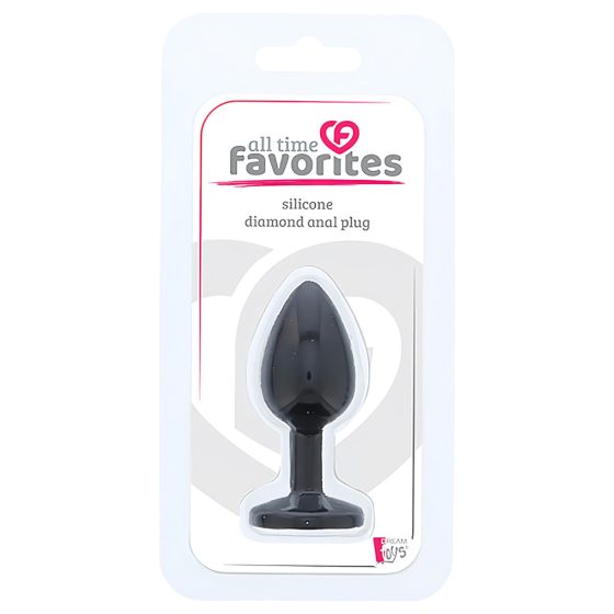 All Time Favorites - Purple Gem Silicone Anal Plug (Black)