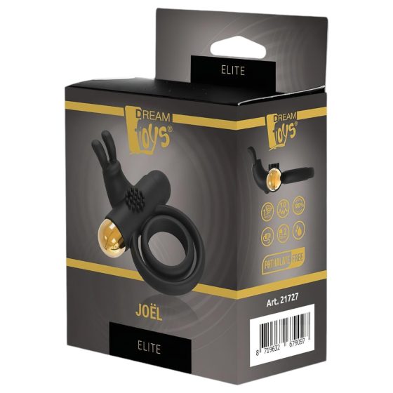 Elite Joel - Rechargeable Vibrating Testicle and Penis Ring (Black)