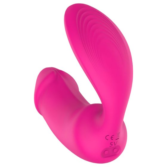 Vibes of Love Duo - Rechargeable Radio-Controlled 2in1 Clitoral Vibrator (Pink)