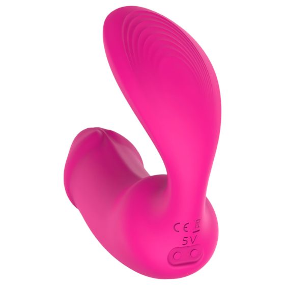 Vibes of Love Duo - Rechargeable Radio-Controlled 2in1 Clitoral Vibrator (Pink)