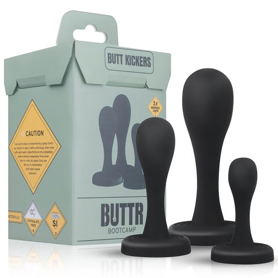 / BUTTR Butt Kickers - Anal Dildo Set - Black (3 Pieces)