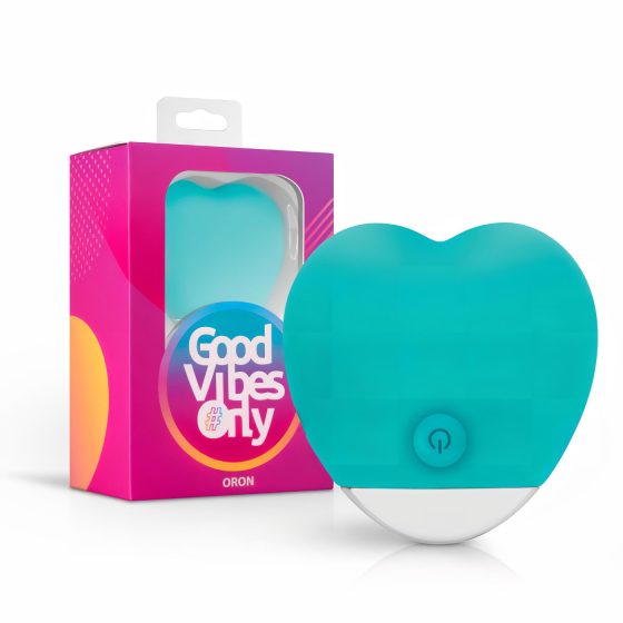 / Good Vibes Oron - Battery Powered, Heart-shaped Clitoral Vibrator (Turquoise)