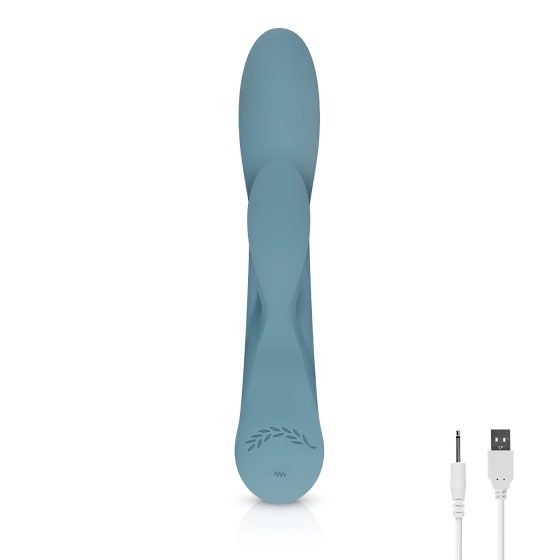 Bloom Violet Rabbit - Rechargeable G-spot Vibrator with Clitoral Arm (Turquoise)