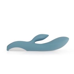   Bloom Violet Rabbit - Rechargeable G-spot Vibrator with Clitoral Arm (Turquoise)