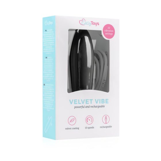 Easytoys Velvet Vibe - Rechargeable Stick Vibrator (Black)