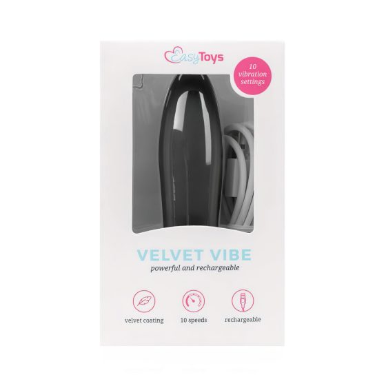 Easytoys Velvet Vibe - Rechargeable Stick Vibrator (Black)