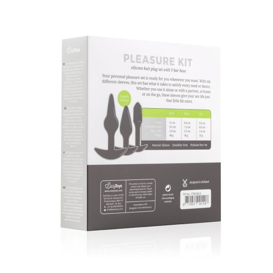 Easytoys Pleasure Kit - Varied Anal Plug Set (Black)