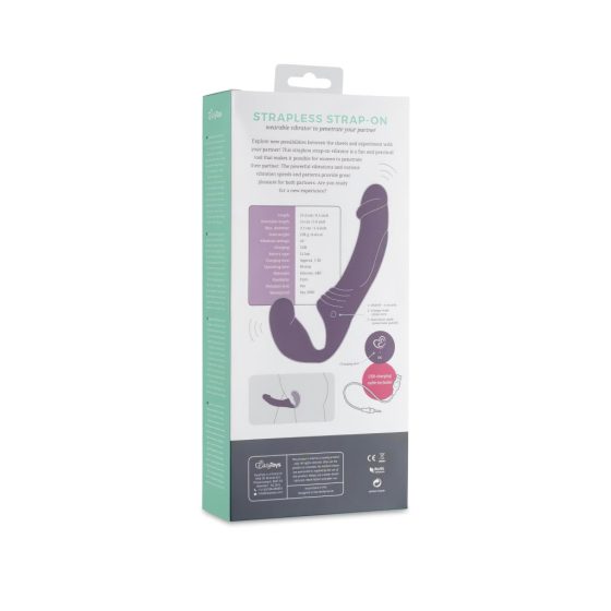 Easytoys - Rechargeable Strapless Strap-On Vibrator (Purple)