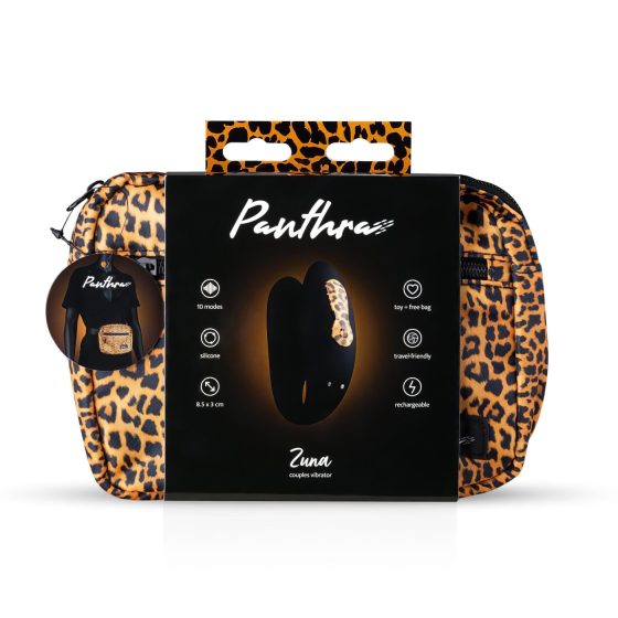 Panthra Zuna - Rechargeable, Waterproof Couples Vibrator (Leopard Black)