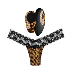   Panthra Tania - Battery-Operated, Wireless Vibrating Panties (Leopard-Black)