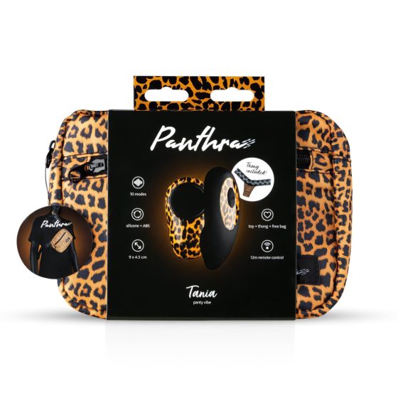 Panthra Tania - Battery-Operated, Wireless Vibrating Panties (Leopard-Black)