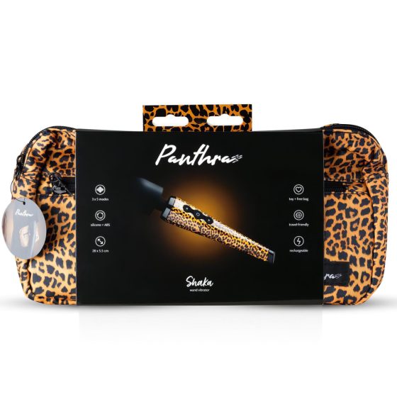 Panthra Shaka Wand - Rechargeable, Massage Vibrator (Leopard-Black)