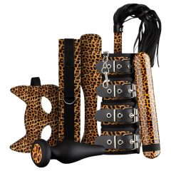   Panthra Gato - Vibrating Bondage Set (8 Pieces) - Leopard-Black