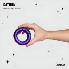   Hueman Saturn - Rechargeable, Waterproof Vibrating Cock Ring (Purple)