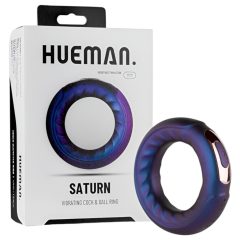   Hueman Saturn - Rechargeable, Waterproof Vibrating Cock Ring (Purple)