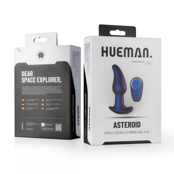 Hueman Asteroid - Rechargeable, Radio-Controlled, Rotating Beaded Anal Vibrator (Purple)