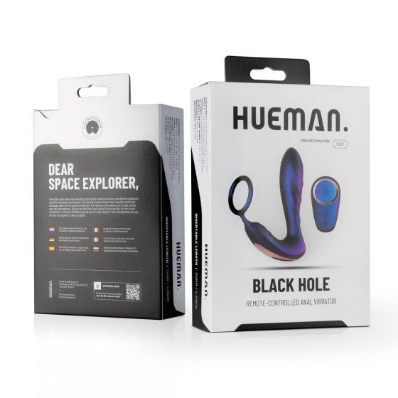 Hueman Black Hole - Radio Controlled Anal Vibrator with Penis Ring (Purple)