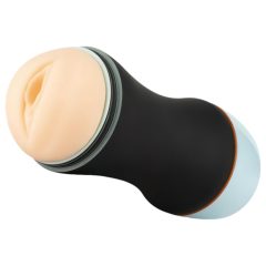   CRUIZR CM06 - Battery-Operated, Groaning Vibrator Masturbator (Black-Blue)