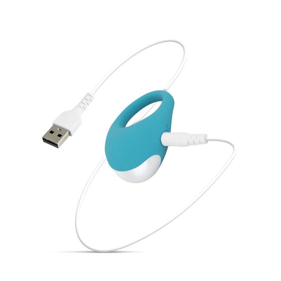 Jose Cala Azul - Rechargeable, Waterproof Vibrating Cock Ring (Blue)