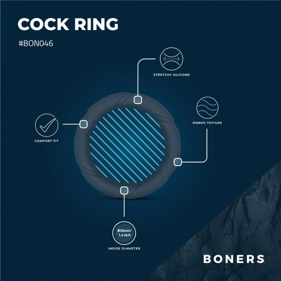 Boners Ergo - Silicone Penis Ring (Grey)