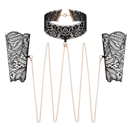 Rosy Gold - Collar And Cuffs (Black)