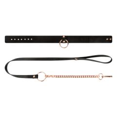 Rosy Gold - Collar And Leash (Black-Rose Gold)