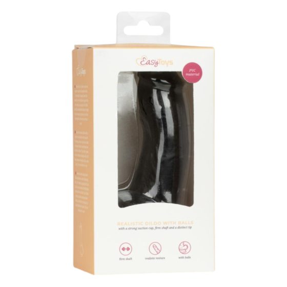 Easytoys - Lifelike Dildo With Balls - 12 cm (Black)