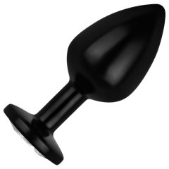   / Easytoys Anal Collection - metal anal plug with gem - M (black)