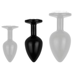   / Easytoys Anal Collection - metal anal plug with gem - M (black)