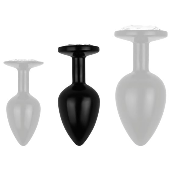 EasyToys Anal Collection - Anal Dildo with Gem - M (Black)