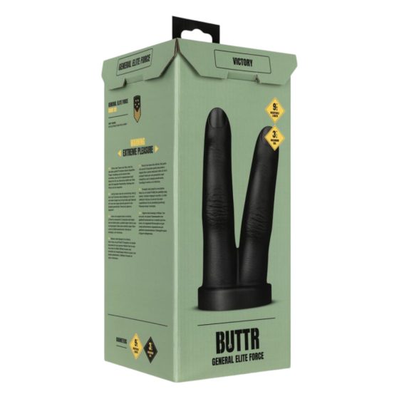 BUTTR Victory - Double Finger Anal Dildo (Black)