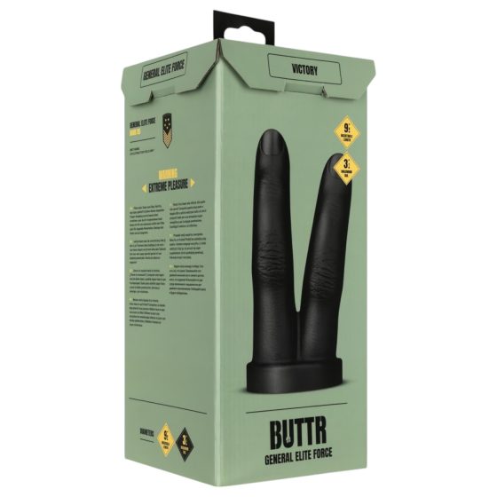 BUTTR Victory - Double Finger Anal Dildo (Black)