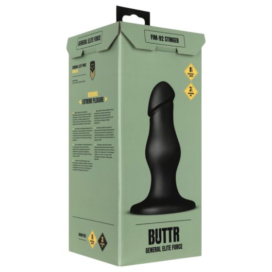 BUTTR FIM-92 - suction cup anal dildo (black)