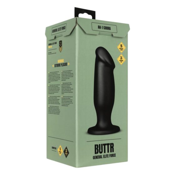 BUTTR AH-1 - suction cup anal dildo (black)