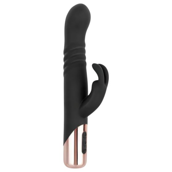 Rosy Gold - Thrusting Vibrator With Clitoral Arm (Black)