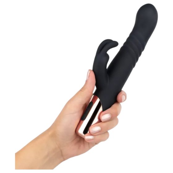 Rosy Gold - Thrusting Vibrator With Clitoral Arm (Black)