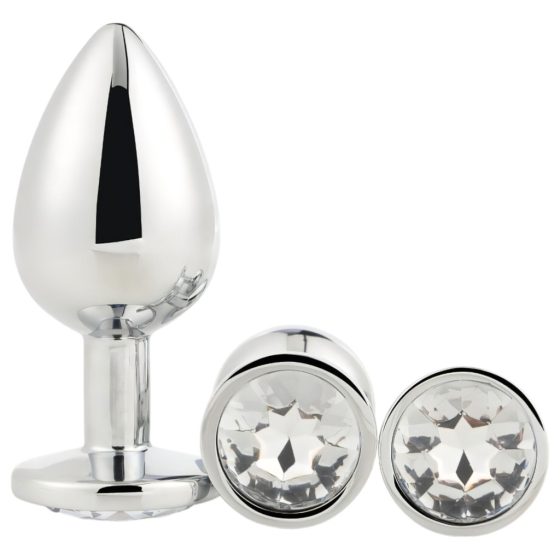 Gleaming Love - Anal Plug Dildo Set - Silver (3-piece)